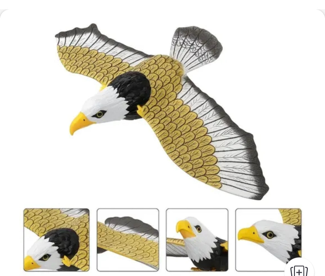 Realistic Flying Eagle Bird Toy with Spread Wings