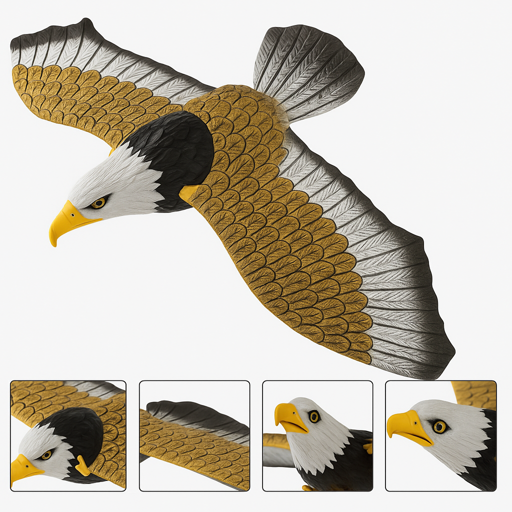 Realistic Flying Eagle Bird Toy with Spread Wings