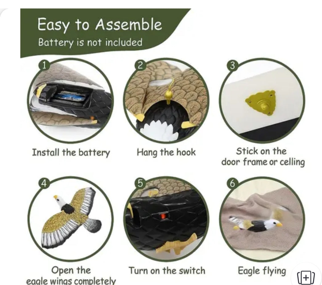 Realistic Flying Eagle Bird Toy with Spread Wings